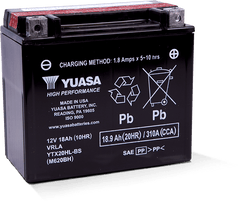 Yuasa YTX20HL-BS High Performance AGM Battery w/Bottle