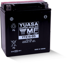 Yuasa YTX16-BS Maintenance Free AGM 12-Volt Battery w/Bottle