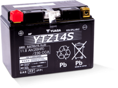 Yuasa YTZ14S Maintenance Free AGM 12-Volt Battery