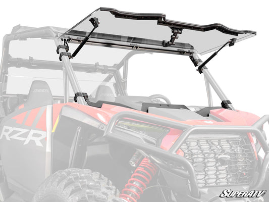 A SUPERATV PRODUCT POLARIS RZR XP SCRATCH-RESISTANT FLIP WINDSHIELD