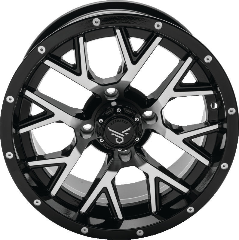 QuadBoss Barbwire 14X7 - 5+2 - 4/110 - Black Machined