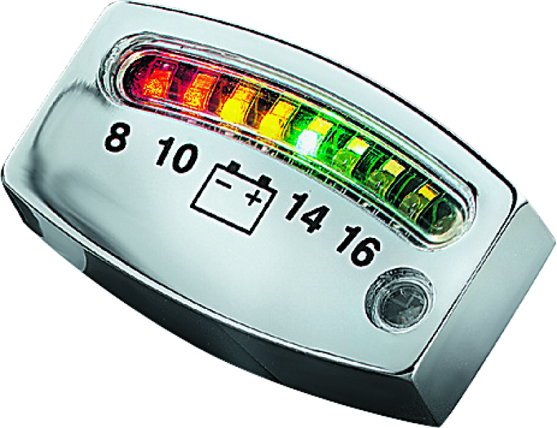 Kuryakyn LED Battery Gauge Universal Chrome