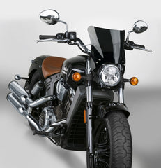 National Cycle Fits up to 48 mm. O.D. Mohawk Chrome Hardware/Straight Bracket/Windshield-Dark Tint