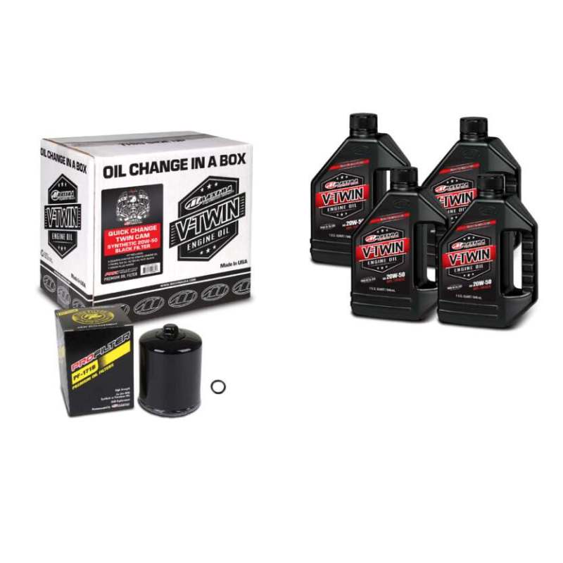 Maxima V-Twin Quick Change Kit Synthetic w/Black Filter Twin Cam