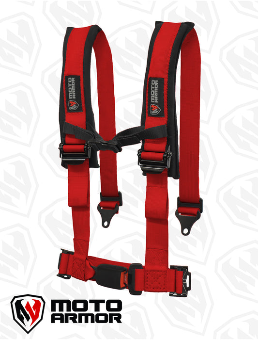 Moto Armor 4 pt harness 2"RED