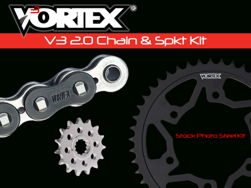 Vortex Racing V3 2.0 Chain and Sprocket Kit 3660-16,435CK-45,525SX3-114- Black