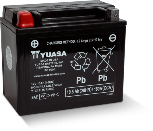 Yuasa YTX12 Maintenance Free AGM 12 Volt Battery