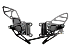 Vortex Racing 07-08 Kawasaki ZX600 Ninja ZX-6R,05-06 ZX600 Ninja ZX-6RR Adjustable Rearsets- Black