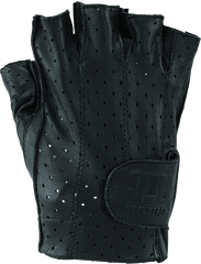 Kuryakyn Leather By River Road Tucson Shorty Gloves Black - Medium