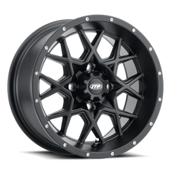 ITP Hurricane 14x7 / 4x137 BP / 5+2 Offset Matte Black Wheel