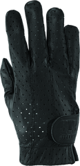 River Road Tucson Leather Perforated Gloves Black - Small