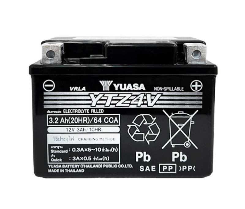 Yuasa YTZ4V Maintenance Free AGM 12-Volt Battery