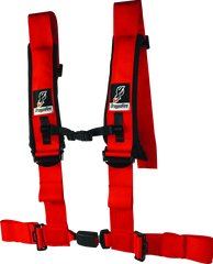 DragonFire Racing Harness- H-Style- 4-point- EZ-Adjust- 3in Buckle- Red