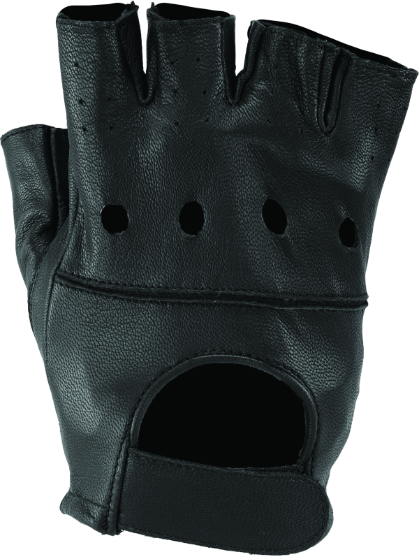 Kuryakyn Leather By River Road Hollister Shorty Gloves Black - Medium