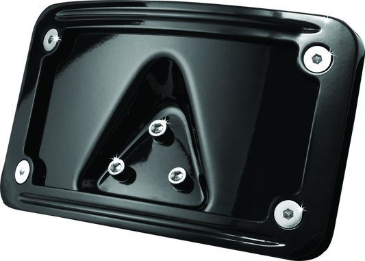 Kuryakyn Curved Laydown License Plate Frame Gloss Black