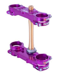 XTrig 2024 Yamaha YZ250F/ 23+ YZ450F ROCS Tech Triple Clamp 22 mm. Offset M12 - Purple