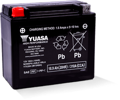 Yuasa YTX20H Maintenance Free AGM 12-Volt Battery