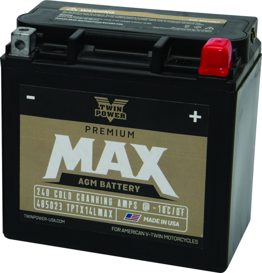 Twin Power GYZ-16HL Premium MAX Battery Replaces H-D 65958-04 Made in USA 240 CCA