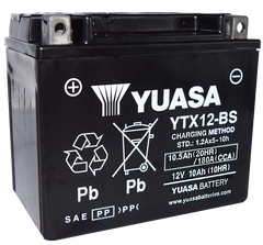 Yuasa YTX12-BS Maintenance Free AGM 12 Volt Battery (Bottle Supplied)