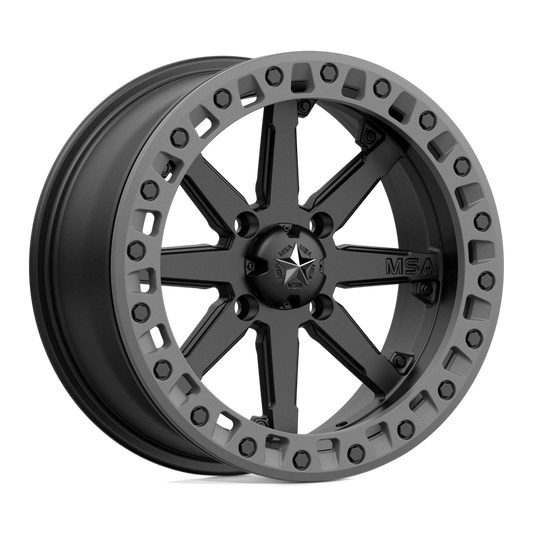 MSA Wheels M31 MA031 15X7 4X156 S-BLK M-GRY RING 00MM